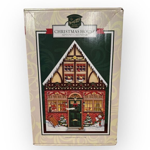 Wooden Christmas House Advent Calendar Reusable Holiday Decor from Byers Choice - Picture 2 of 15